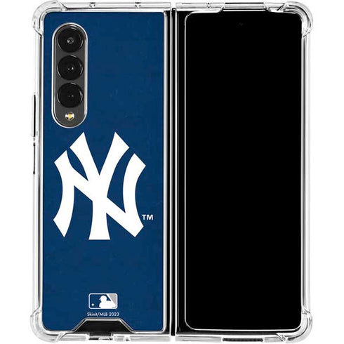 MLB New York Yankees - Solid Distressed Galaxy Z Fold4 5G Clear Case